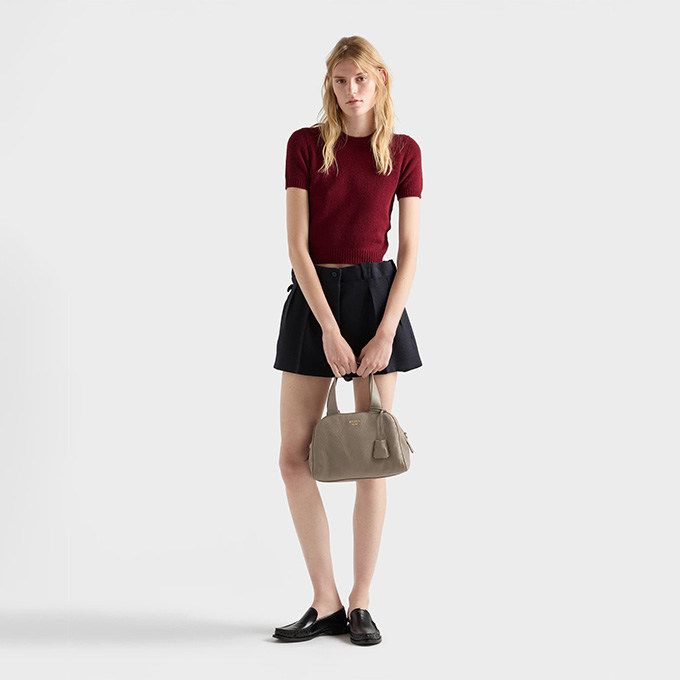 prada grained leather top handle handbag #1bb149